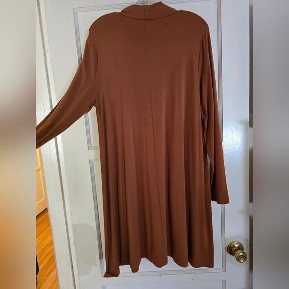 LOFT Rich Brown Long Sleeve Dress